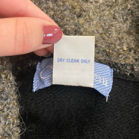 Ciel Bleu Collared Button Up Wool Cardigan Womens Size M Black Brown - Picture 6 of 6